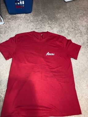 Amiri Red Men's Logo Cotton T-Shirt